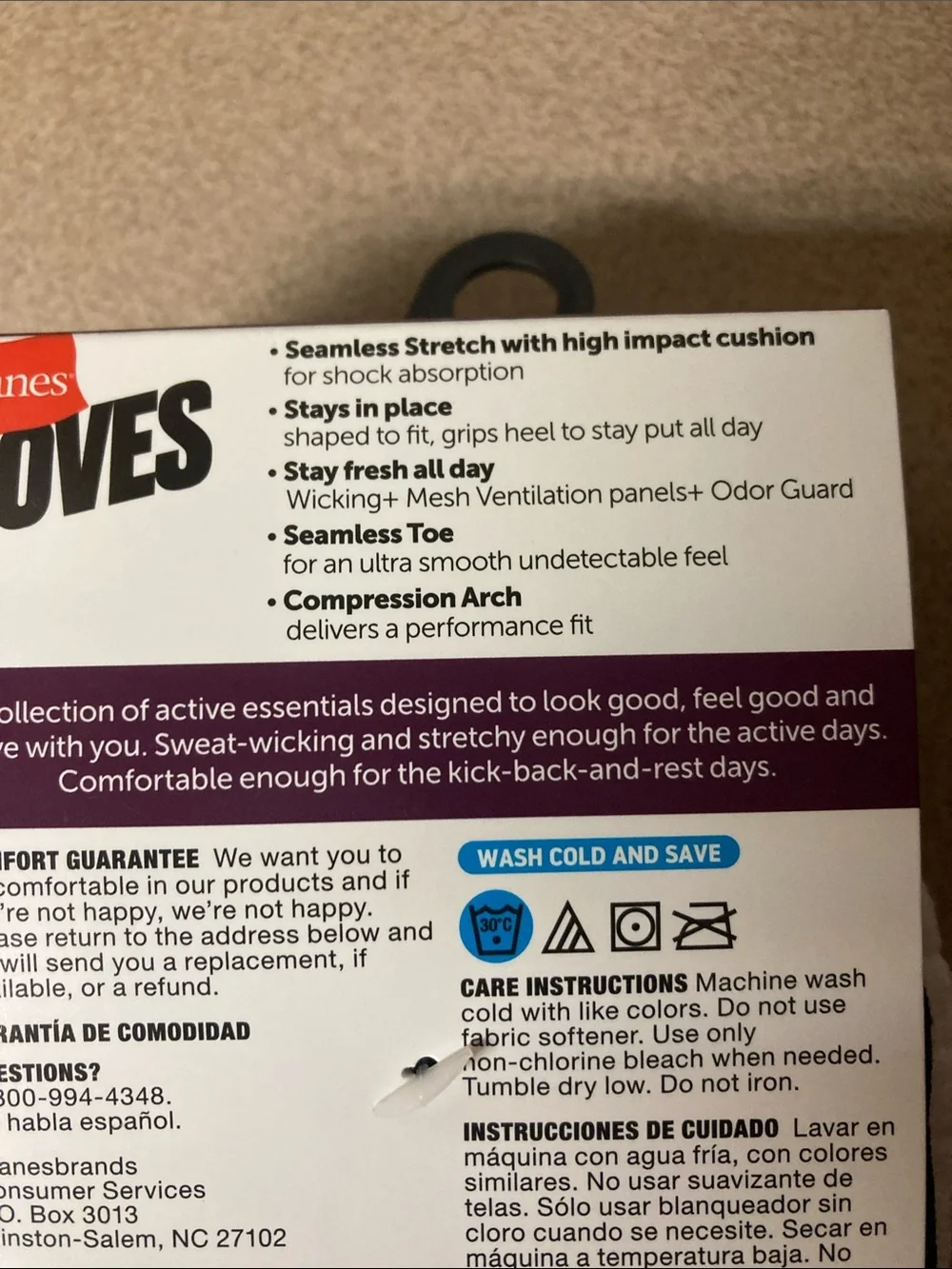 Hanes Moves Impact Zone No-Show Socks - Gray black& White - 3 Pack